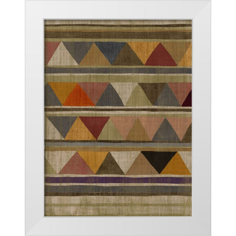 Multicolored Tapestry I White Modern Wood Framed Art Print by Zarris, Chariklia