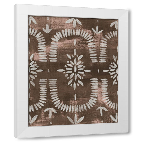 Espresso Batik I White Modern Wood Framed Art Print by Vess, June Erica