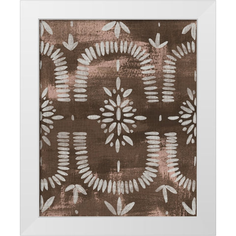 Espresso Batik I White Modern Wood Framed Art Print by Vess, June Erica