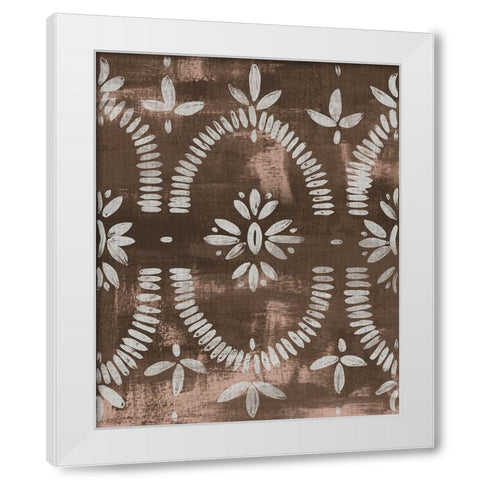 Espresso Batik II White Modern Wood Framed Art Print by Vess, June Erica