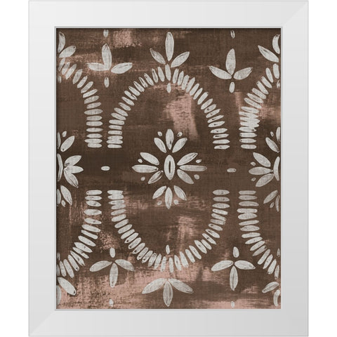 Espresso Batik II White Modern Wood Framed Art Print by Vess, June Erica