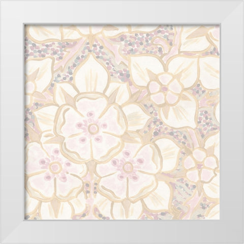 Parisian Nouveau Floral II White Modern Wood Framed Art Print by Vess, June Erica