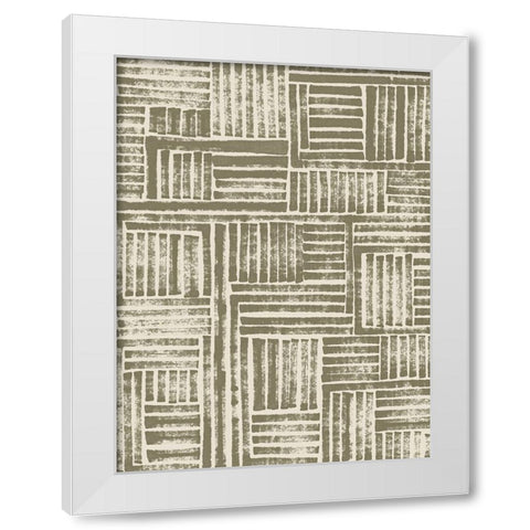 Earth Puzzle I White Modern Wood Framed Art Print by Vess, June Erica