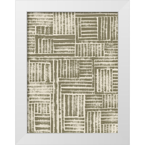 Earth Puzzle I White Modern Wood Framed Art Print by Vess, June Erica
