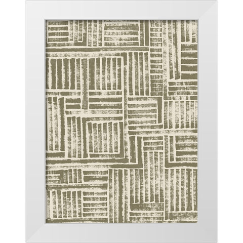 Earth Puzzle II White Modern Wood Framed Art Print by Vess, June Erica