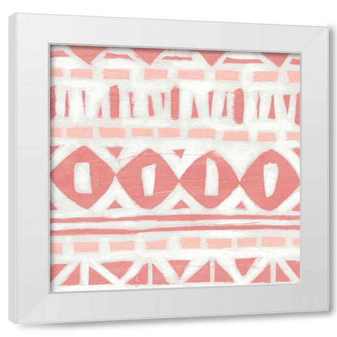 Blush Loom I White Modern Wood Framed Art Print by Vess, June Erica