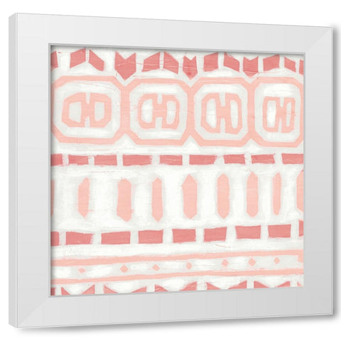 Blush Loom III White Modern Wood Framed Art Print by Vess, June Erica