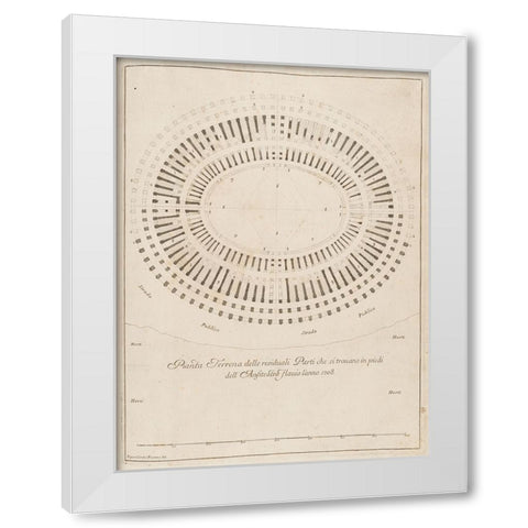 Antiquities of Pola, Ancient Blueprints III White Modern Wood Framed Art Print by Unknown