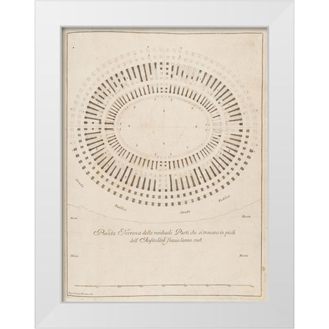 Antiquities of Pola, Ancient Blueprints III White Modern Wood Framed Art Print by Unknown