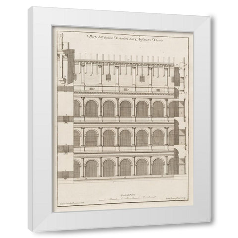 Antiquities of Pola, Ancient Blueprints V White Modern Wood Framed Art Print by Unknown