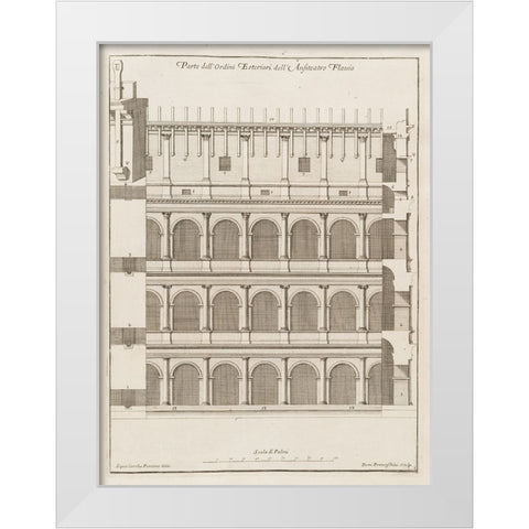 Antiquities of Pola, Ancient Blueprints V White Modern Wood Framed Art Print by Unknown
