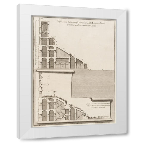 Antiquities of Pola, Ancient Blueprints VI White Modern Wood Framed Art Print by Unknown