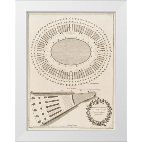 Antiquities of Pola, Ancient Blueprints VII White Modern Wood Framed Art Print by Unknown