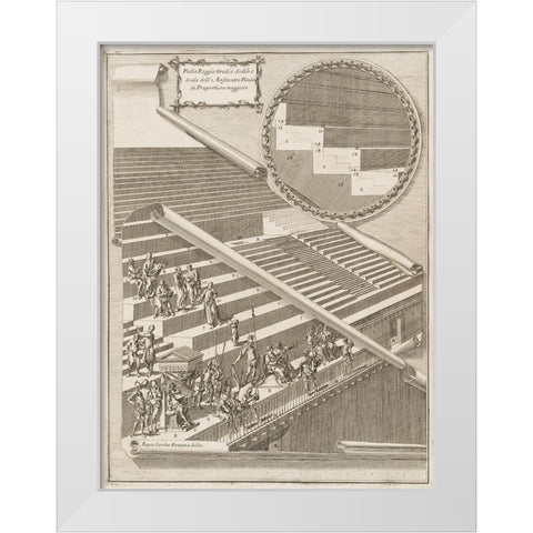 Antiquities of Pola, Ancient Blueprints X White Modern Wood Framed Art Print by Unknown