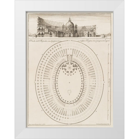 Antiquities of Pola, Ancient Blueprints XI White Modern Wood Framed Art Print by Unknown