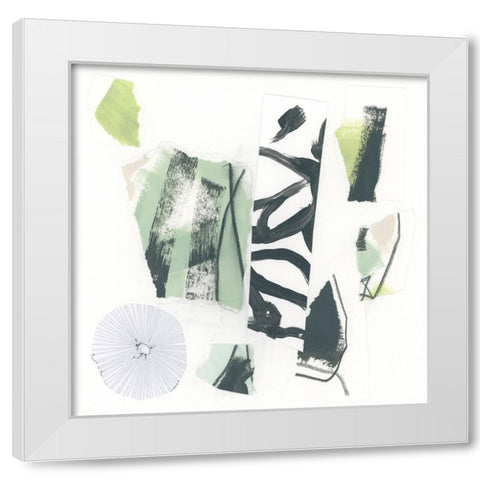 Green Garnet I White Modern Wood Framed Art Print by Vess, June Erica