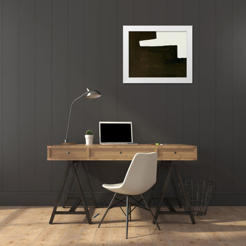 Slit I White Modern Wood Framed Art Print by Wang, Melissa