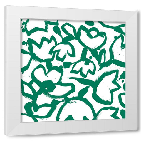 Flora Patch I White Modern Wood Framed Art Print by Vess, June Erica