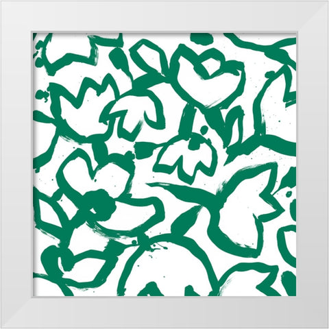 Flora Patch I White Modern Wood Framed Art Print by Vess, June Erica