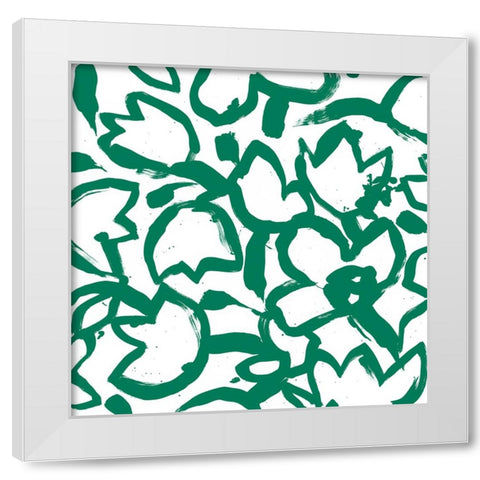 Flora Patch II White Modern Wood Framed Art Print by Vess, June Erica