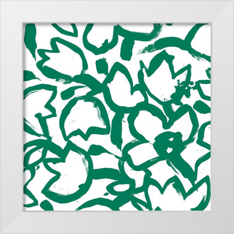 Flora Patch II White Modern Wood Framed Art Print by Vess, June Erica