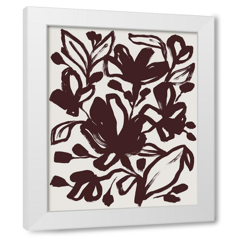 Oxide Floral I White Modern Wood Framed Art Print by Vess, June Erica