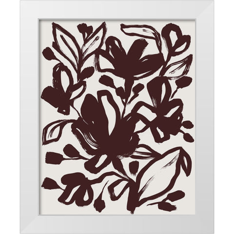 Oxide Floral I White Modern Wood Framed Art Print by Vess, June Erica