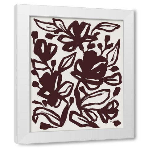 Oxide Floral II White Modern Wood Framed Art Print by Vess, June Erica