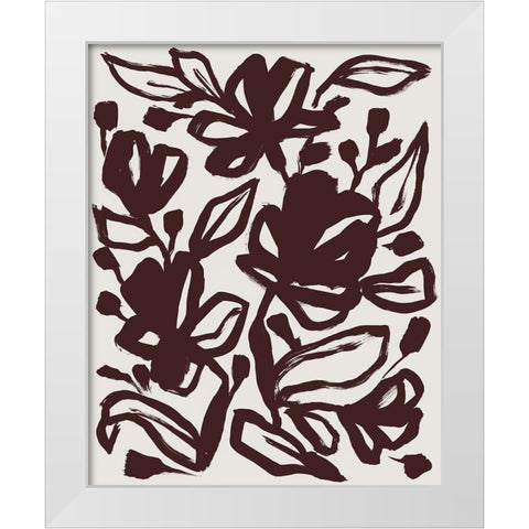Oxide Floral II White Modern Wood Framed Art Print by Vess, June Erica