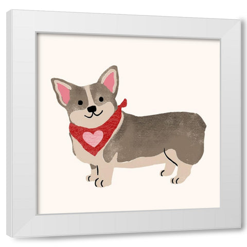 Little Legs Big Heart I White Modern Wood Framed Art Print by Barnes, Victoria