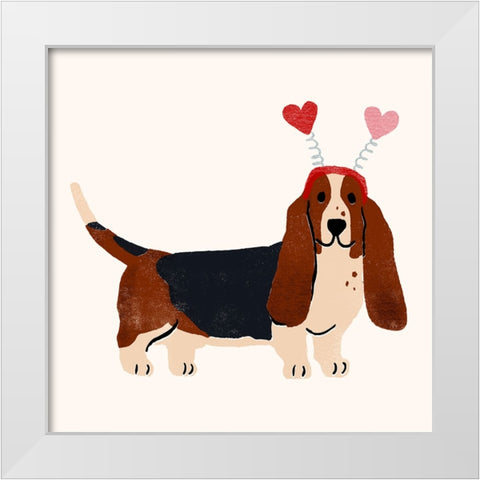 Little Legs Big Heart II White Modern Wood Framed Art Print by Barnes, Victoria