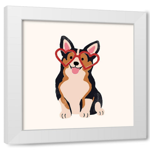 Little Legs Big Heart III White Modern Wood Framed Art Print by Barnes, Victoria