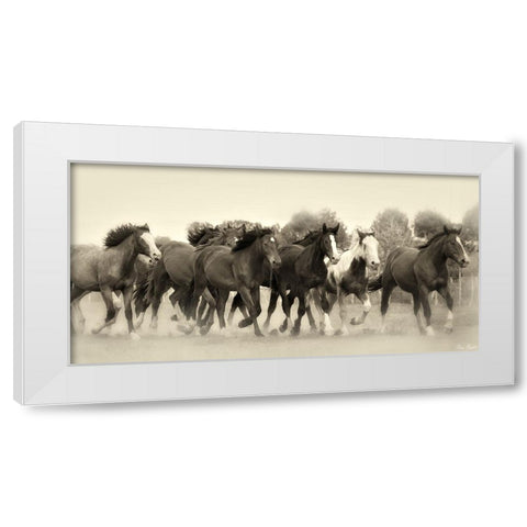 Running Free White Modern Wood Framed Art Print by Drost, David