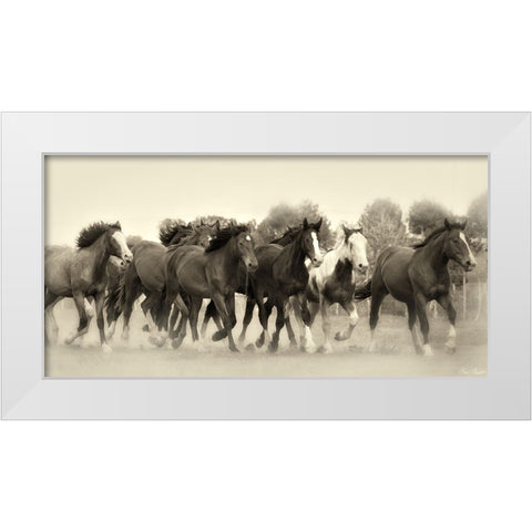 Running Free White Modern Wood Framed Art Print by Drost, David