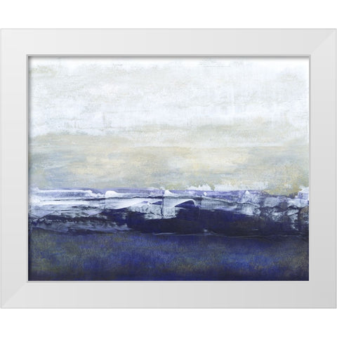 Blue Glimpse White Modern Wood Framed Art Print by Gordon, Sharon