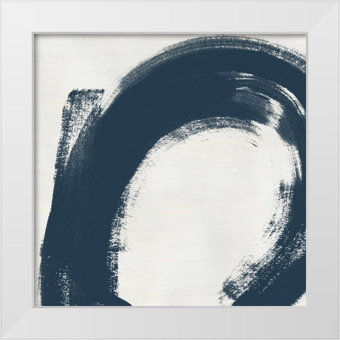 Custom Block Brushwork II White Modern Wood Framed Art Print by Vess, June Erica