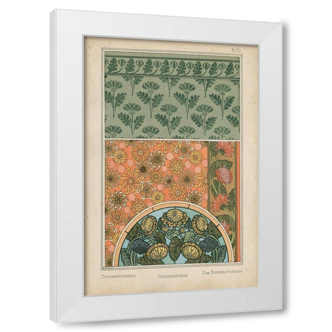 Nouveau Floral Design I White Modern Wood Framed Art Print by Vision Studio