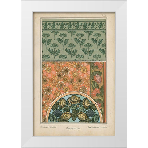 Nouveau Floral Design I White Modern Wood Framed Art Print by Vision Studio