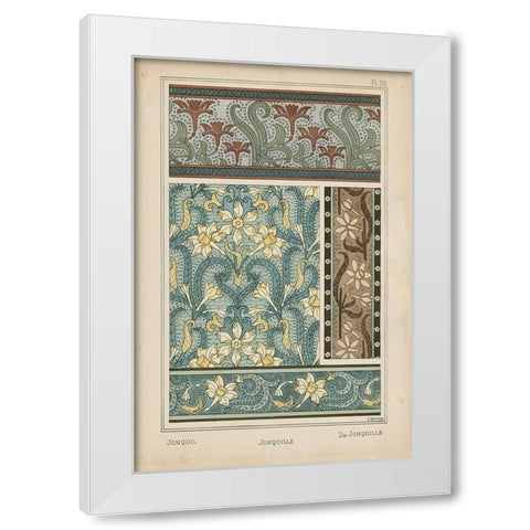 Nouveau Floral Design VI White Modern Wood Framed Art Print by Vision Studio