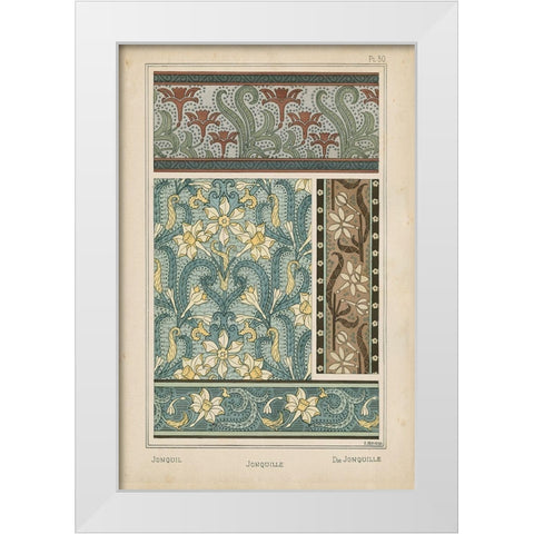 Nouveau Floral Design VI White Modern Wood Framed Art Print by Vision Studio
