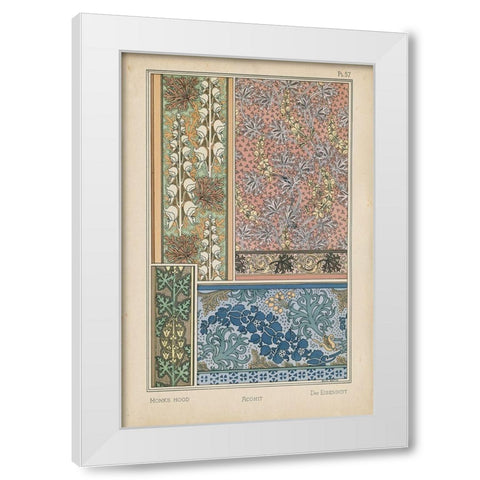 Nouveau Floral Design VIII White Modern Wood Framed Art Print by Vision Studio