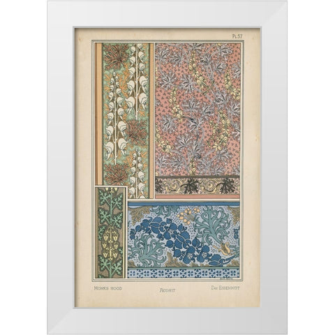 Nouveau Floral Design VIII White Modern Wood Framed Art Print by Vision Studio