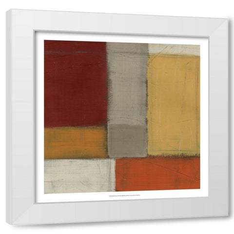 Red Sector I White Modern Wood Framed Art Print by Vess, June Erica