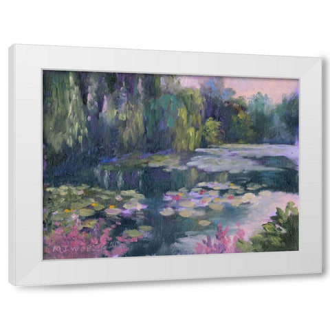 Monets Garden II White Modern Wood Framed Art Print by Weber, Mary Jean