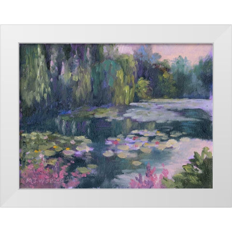 Monets Garden II White Modern Wood Framed Art Print by Weber, Mary Jean
