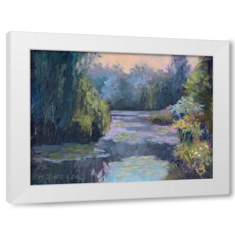Monets Garden III White Modern Wood Framed Art Print by Weber, Mary Jean