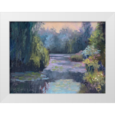 Monets Garden III White Modern Wood Framed Art Print by Weber, Mary Jean