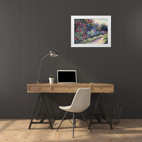 Monets Garden VI White Modern Wood Framed Art Print by Weber, Mary Jean