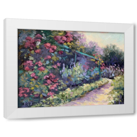 Monets Garden VI White Modern Wood Framed Art Print by Weber, Mary Jean