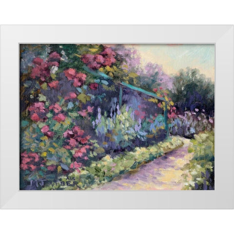 Monets Garden VI White Modern Wood Framed Art Print by Weber, Mary Jean